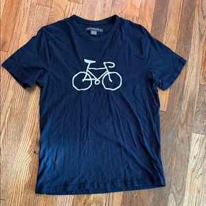 French Connection Black Tee with embroidered Bicycle